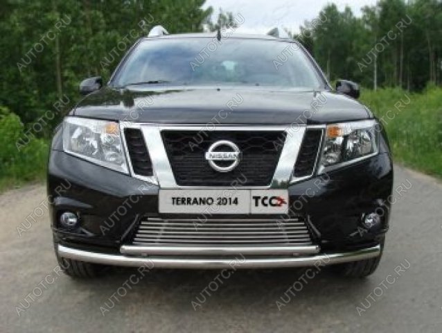 6 499 р. Верхняя декоративная вставка решетки радиатора ТСС Тюнинг  Nissan Terrano  D10 (2013-2016) дорестайлинг (d 12 мм)  с доставкой в г. Кемерово