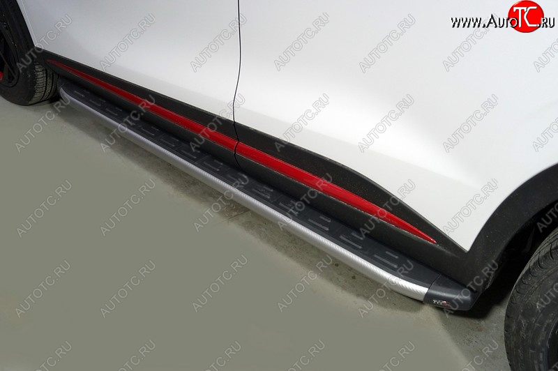 21 999 р. Пороги алюминиевые с пластиковой накладкой ТСС Тюнинг  Omoda C5 (2021-2025) (карбон серебро)  с доставкой в г. Кемерово