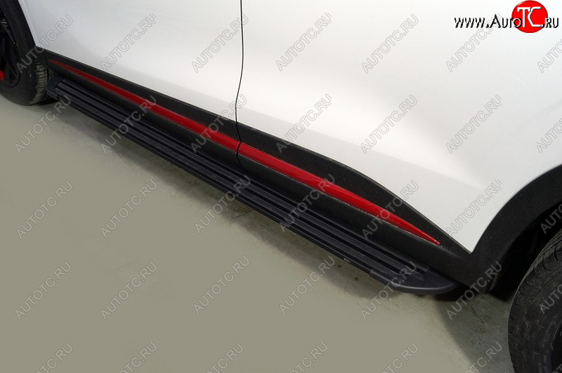21 999 р. Пороги алюминиевые Slim Line ТСС Тюнинг  Omoda C5 (2021-2025) (Black)  с доставкой в г. Кемерово