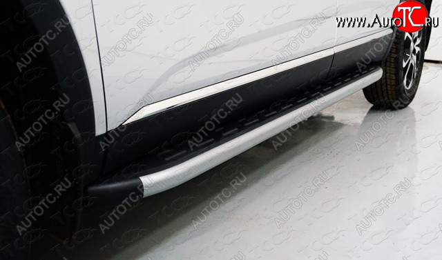 21 999 р. Пороги алюминиевые с пластиковой накладкой ТСС Тюнинг  Renault Arkana (2019-2025) (карбон серебро)  с доставкой в г. Кемерово
