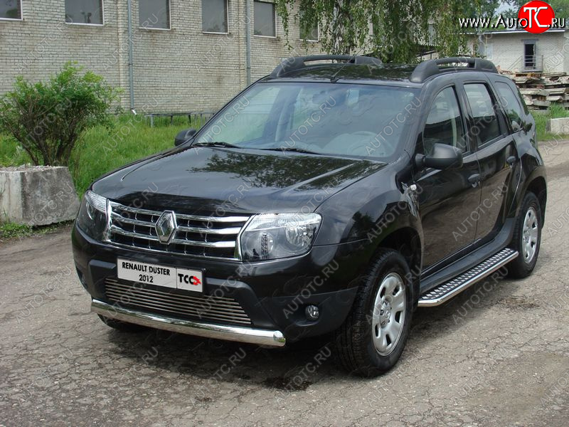 15 899 р. Защита передняя овальная короткая 75х42 мм ТСС Тюнинг  Renault Duster  HS (2010-2015) дорестайлинг (нержавейка)  с доставкой в г. Кемерово