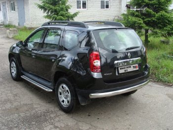 Защита задняя (овальная длинная 75х42 мм) ТСС Тюнинг Renault Duster  HS (2010-2015) дорестайлинг (овальная длинная)