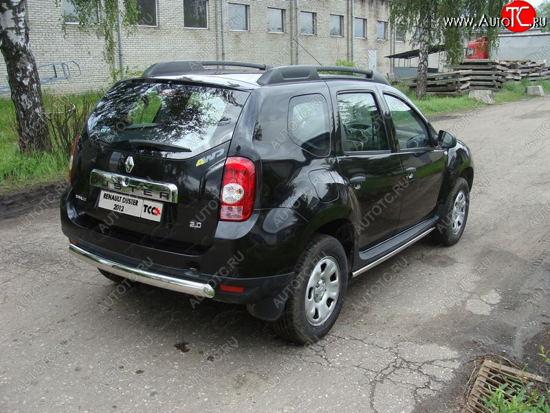 15 899 р. Защита задняя (овальная короткая 75х42 мм) ТСС Тюнинг  Renault Duster  HS (2010-2015) дорестайлинг (овальная короткая)  с доставкой в г. Кемерово