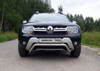 15 999 р. Защита переднего бампера кенгурин 60,3 мм ТСС Тюнинг  Renault Duster  HS (2015-2021) рестайлинг (нержавейка)  с доставкой в г. Кемерово. Увеличить фотографию 1