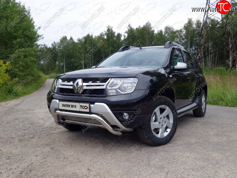 7 349 р. Нижняя декоративная вставка в бампер ТСС Тюнинг  Renault Duster  HS (2015-2021) рестайлинг (d 12 мм)  с доставкой в г. Кемерово