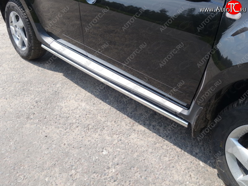 17 649 р. Защита порогов труба d42,4 мм ТСС Тюнинг Renault Duster HS рестайлинг (2015-2021) (серые)  с доставкой в г. Кемерово