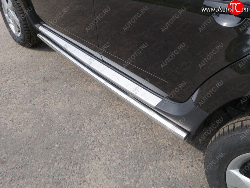23 549 р. Защита порогов труба d60,3 мм ТСС Тюнинг  Renault Duster  HS (2015-2021) рестайлинг (серые)  с доставкой в г. Кемерово