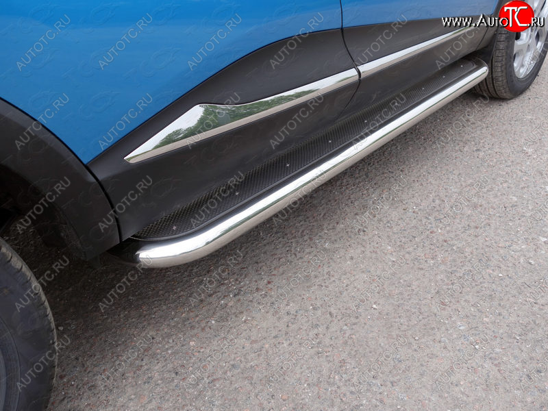 41 749 р. Пороги с площадкой 60,3 мм ТСС Тюнинг  Renault Kaptur (2016-2020) дорестайлинг (нержавейка)  с доставкой в г. Кемерово