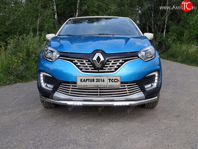 29 449 р. Защита переднего бампера нижняя с ДХО 60,3 мм ТСС Тюнинг  Renault Kaptur (2016-2020) дорестайлинг (нержавейка)  с доставкой в г. Кемерово
