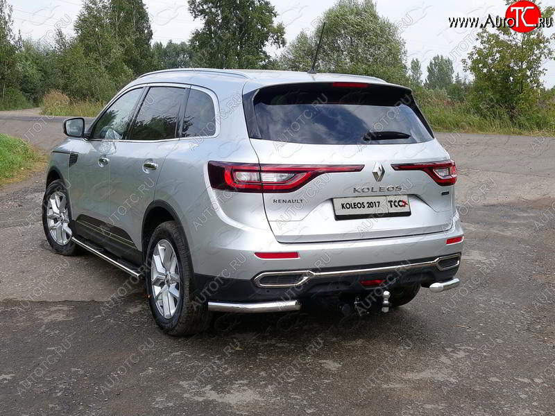 17 649 р. Защита заднего бампера (уголки, d60,3 мм) TCC Renault Koleos 2 (2016-2025)  с доставкой в г. Кемерово