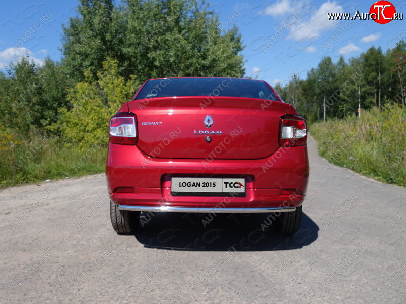 8 799 р. Защита задняя (нержавейка 42,4 мм), ТСС Тюнинг  Renault Logan  2 (2014-2018) дорестайлинг  с доставкой в г. Кемерово