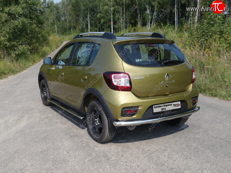 14 699 р. Защита задняя (нержавейка 60,3 мм) ТСС Тюнинг  Renault Sandero Stepway  (B8) (2014-2018) дорестайлинг  с доставкой в г. Кемерово