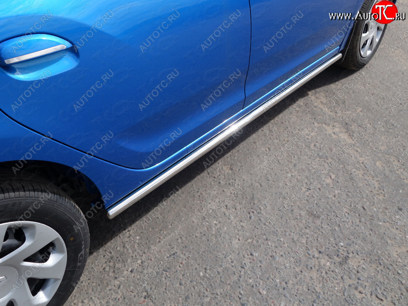 15 699 р. Защита порогов труба d42,4 мм ТСС Тюнинг  Renault Sandero  (B8) (2014-2018) дорестайлинг (серые)  с доставкой в г. Кемерово