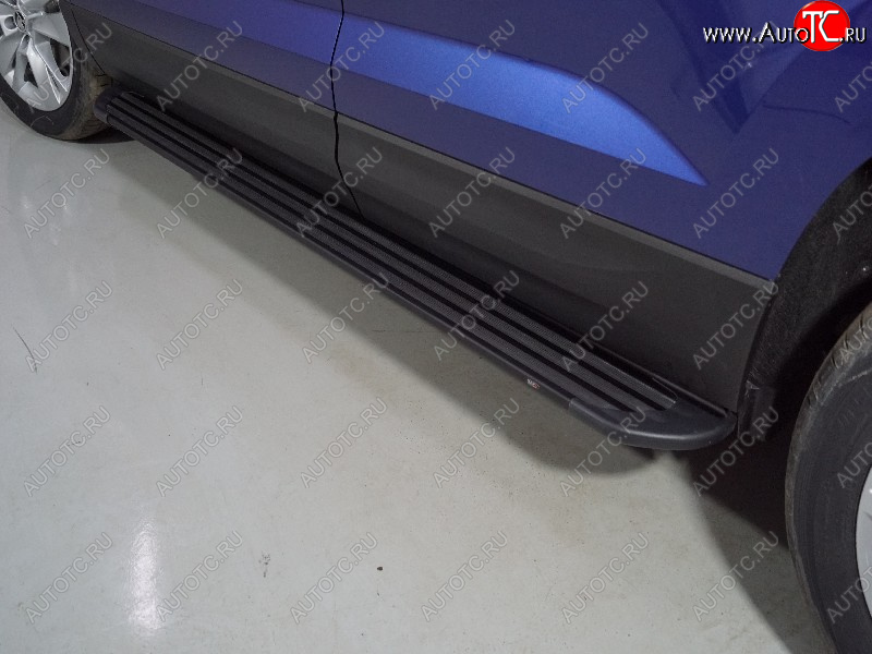 21 999 р. Пороги алюминиевые Slim Line ТСС Тюнинг  Skoda Karoq  NU7 (2020-2025) рестайлинг (Black)  с доставкой в г. Кемерово