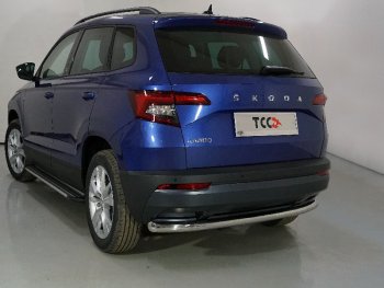 Защита задняя (нержавейка 60,3 мм) ТСС Тюнинг Skoda Karoq  NU7 (2020-2025) рестайлинг