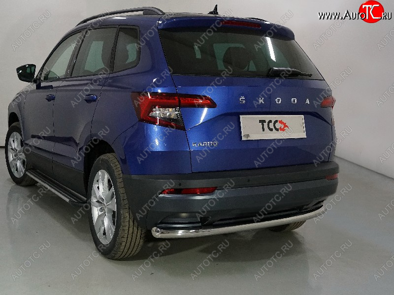 14 699 р. Защита задняя (нержавейка 60,3 мм) ТСС Тюнинг  Skoda Karoq  NU7 (2020-2025) рестайлинг  с доставкой в г. Кемерово