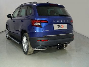 Защита заднего бампера (уголки, d42,4 мм) TCC Skoda Karoq  NU7 (2020-2025) рестайлинг