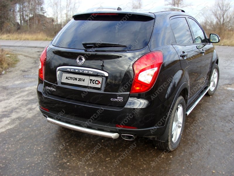 11 749 р. Защита заднего бампера (центральная) d 60,3 мм ТСС Тюнинг  SSANGYONG Actyon (2013-2021) рестайлинг (нержавейка)  с доставкой в г. Кемерово