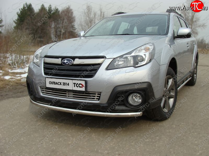 14 699 р. Защита переднего бампера нижняя d50,8 мм ТСС Тюнинг  Subaru Outback  BR, (2012-2015) B14)  рестайлинг универсал  с доставкой в г. Кемерово