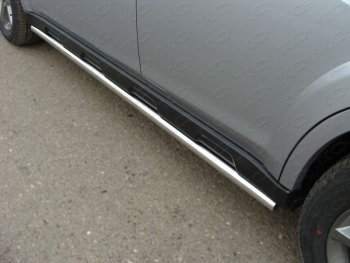 Защита порогов труба d50,8 мм ТСС Тюнинг Subaru Outback  BR, (2012-2015) B14)  рестайлинг универсал (серые)
