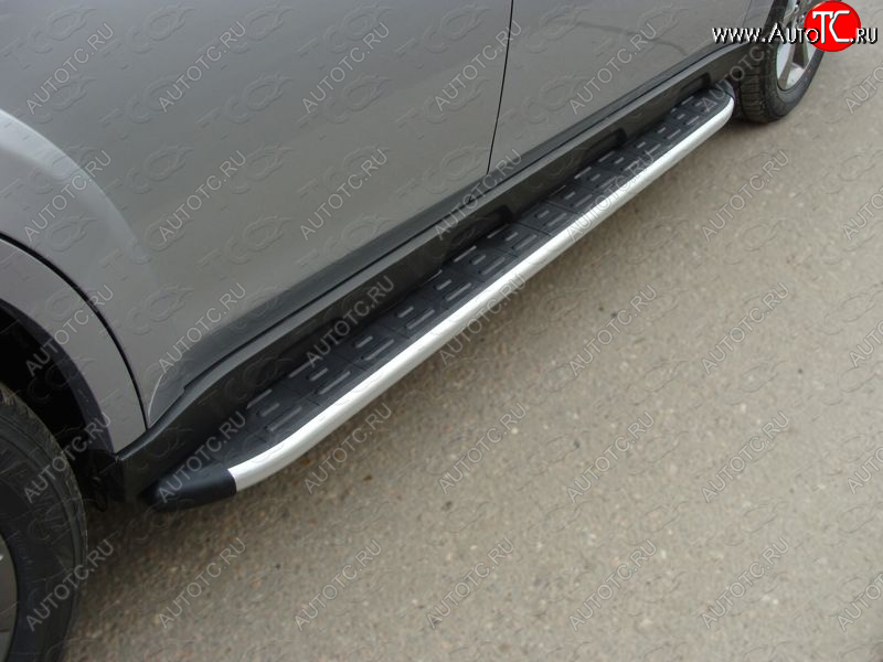 20 599 р. Пороги алюминиевые с пластиковой накладкой ТСС Тюнинг  Subaru Outback  BR, (2012-2015) B14)  рестайлинг универсал (серые)  с доставкой в г. Кемерово