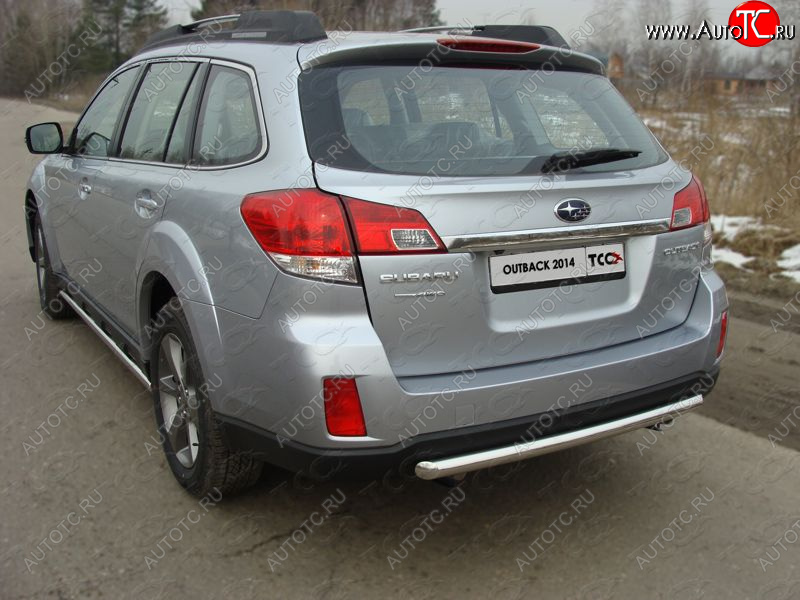 10 299 р. Защита задняя (центральная нержавейка 50,8 мм) ТСС Тюнинг  Subaru Outback  BR, (2012-2015) B14)  рестайлинг универсал  с доставкой в г. Кемерово