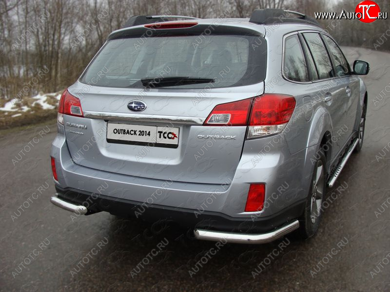 17 649 р. Защита заднего бампера (уголки, d60,3 мм) TCC  Subaru Outback  BR, (2012-2015) B14)  рестайлинг универсал  с доставкой в г. Кемерово