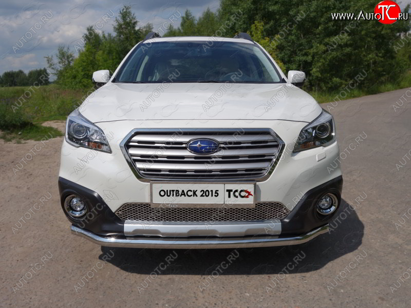 18 999 р. Защита переднего бампера нижняя d60,3 мм ТСС Тюнинг Subaru Outback BS/B15 дорестайлинг универсал (2014-2018) (нержавейка)  с доставкой в г. Кемерово