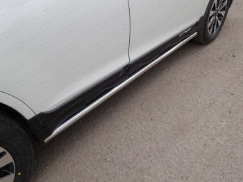 Защита порогов труба 50,8 мм ТСС Тюнинг Subaru Outback BS/B15 рестайлинг универсал (2017-2021) (серые)