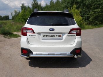 Защита задняя (нержавейка 60,3 мм) ТСС Тюнинг Subaru Outback  BS/B15 (2014-2018) дорестайлинг универсал
