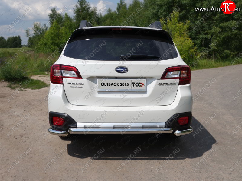 13 249 р. Защита задняя (нержавейка 60,3 мм) ТСС Тюнинг  Subaru Outback  BS/B15 (2014-2018) дорестайлинг универсал  с доставкой в г. Кемерово