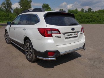 Защита заднего бампера (уголки, d60,3 мм) TCC Subaru Outback  BS/B15 (2014-2021) дорестайлинг универсал, рестайлинг универсал