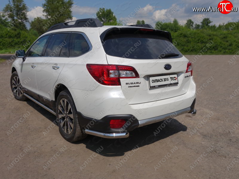 17 649 р. Защита заднего бампера (уголки, d60,3 мм) TCC  Subaru Outback  BS/B15 (2014-2021) дорестайлинг универсал, рестайлинг универсал  с доставкой в г. Кемерово
