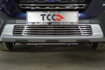 7 349 р. Декоративная вставка переднего бампера ТСС Тюнинг  Subaru Outback  BT (2019-2025) универсал (d 12 мм)  с доставкой в г. Кемерово. Увеличить фотографию 1