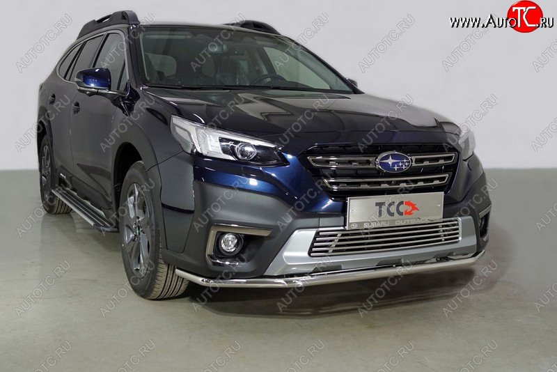 17 099 р. Защита переднего бампера нижняя d42,4 мм ТСС Тюнинг Subaru Outback BT универсал (2019-2025) (нержавейка)  с доставкой в г. Кемерово