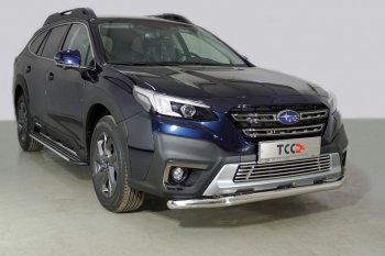 20 749 р. Защита переднего бампера нижняя d60,3 мм ТСС Тюнинг  Subaru Outback  BT (2019-2025) универсал (нержавейка)  с доставкой в г. Кемерово. Увеличить фотографию 1