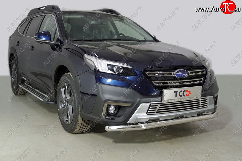 20 749 р. Защита переднего бампера нижняя d60,3 мм ТСС Тюнинг  Subaru Outback  BT (2019-2025) универсал (нержавейка)  с доставкой в г. Кемерово