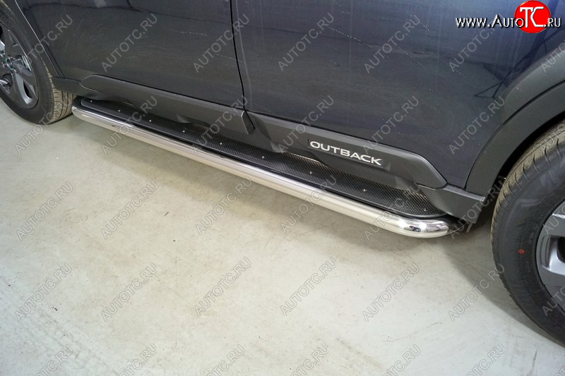 42 999 р. Пороги с площадкой 60,3 мм ТСС Тюнинг  Subaru Forester  SK/S14 (2021-2022) рестайлинг (нержавейка)  с доставкой в г. Кемерово
