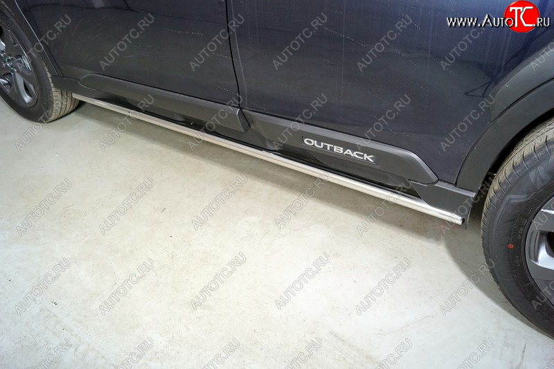 21 399 р. Защита порогов труба d42,4 мм ТСС Тюнинг  Subaru Outback  BT (2019-2025) универсал (серые)  с доставкой в г. Кемерово