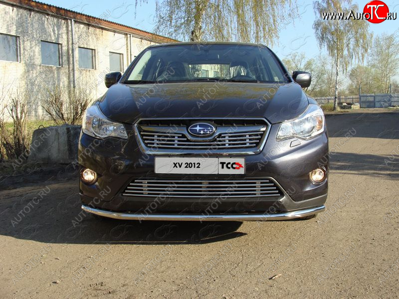 4 299 р. Верхняя декоративная вставка решетки радиатора ТСС Тюнинг  Subaru XV  GP/G33 (2012-2016) дорестайлинг (d 12 мм)  с доставкой в г. Кемерово