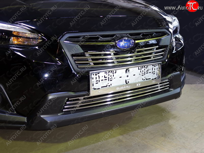 4 299 р. Верхняя декоративная вставка решетки радиатора ТСС Тюнинг  Subaru XV  GT/G24 (2017-2021) дорестайлинг (d 12 мм)  с доставкой в г. Кемерово