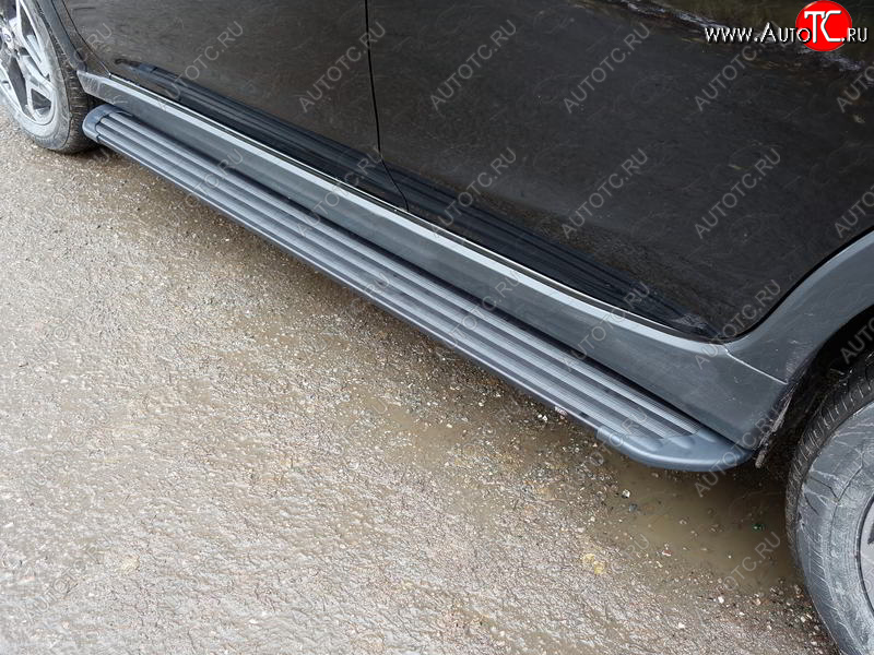 21 999 р. Пороги алюминиевые Slim Line ТСС Тюнинг  Subaru XV  GT/G24 (2017-2021) дорестайлинг (Black)  с доставкой в г. Кемерово