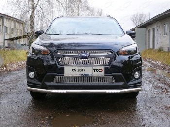 31 899 р. Защита переднего бампера нижняя с ДХО 60,3 мм ТСС Тюнинг Subaru XV GT/G24 дорестайлинг (2017-2021) (нержавейка)  с доставкой в г. Кемерово. Увеличить фотографию 1