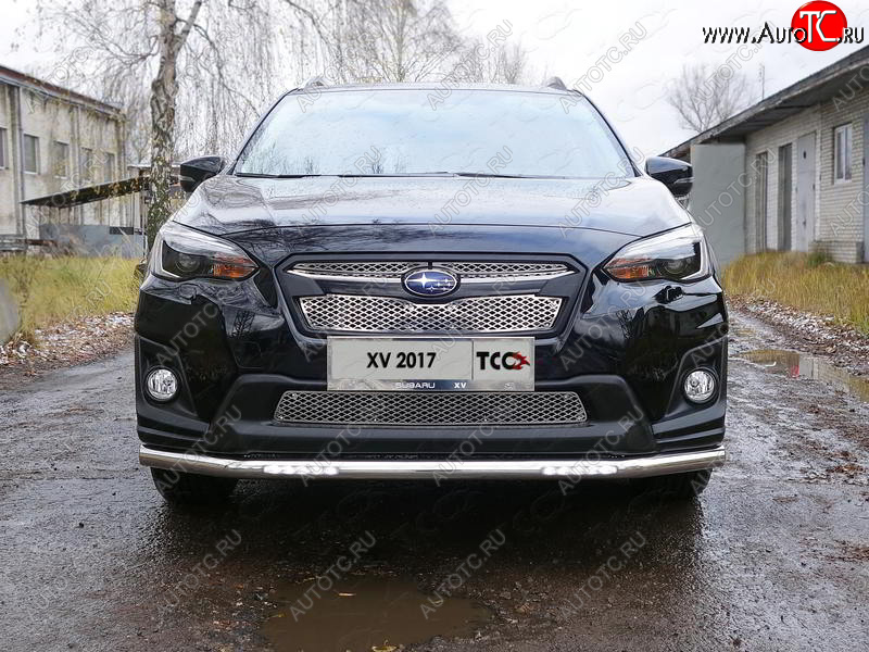 31 899 р. Защита переднего бампера нижняя с ДХО 60,3 мм ТСС Тюнинг Subaru XV GT/G24 дорестайлинг (2017-2021) (нержавейка)  с доставкой в г. Кемерово