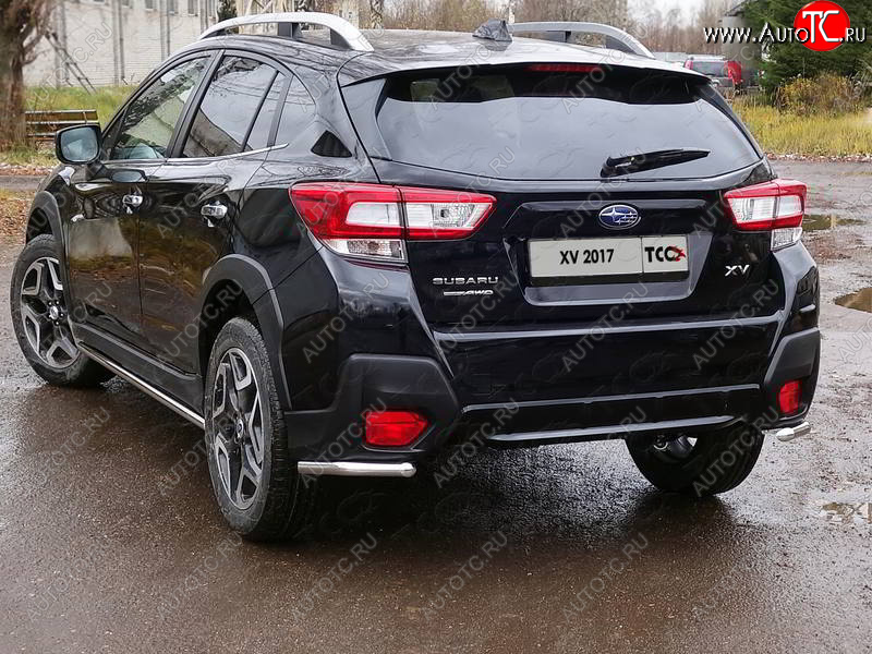 8 799 р. Защита заднего бампера (уголки, d42,4 мм) TCC  Subaru XV  GT/G24 (2017-2021) дорестайлинг  с доставкой в г. Кемерово