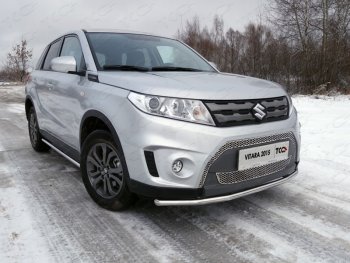 Защита переднего бампера нижняя d42,4 мм ТСС Тюнинг Suzuki Vitara  LY (2015-2019) дорестайлинг (нержавейка)
