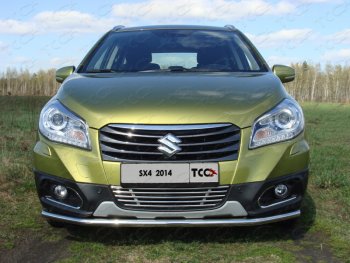 5 849 р. Декоративная вставка переднего бампера ТСС Тюнинг  Suzuki SX4  JYB, JYA (2013-2016) хэтчбэк дорестайлинг (d 12 мм)  с доставкой в г. Кемерово. Увеличить фотографию 1