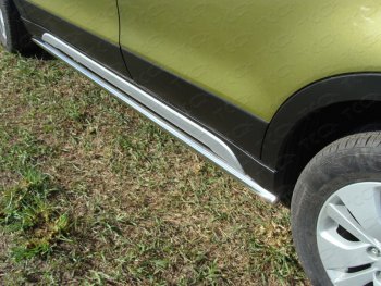 Защита порогов труба d42,4 мм ТСС Тюнинг Suzuki SX4 JYB, JYA хэтчбэк дорестайлинг (2013-2016) (серые)
