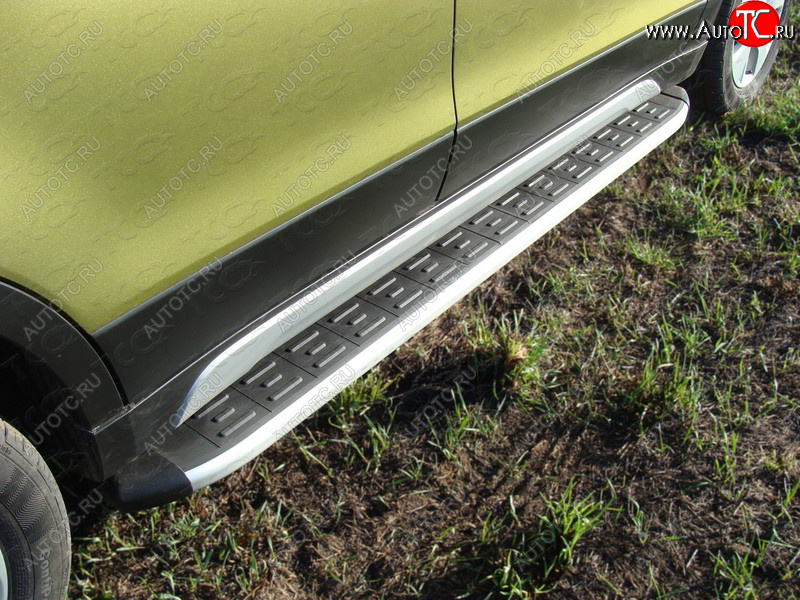 20 599 р. Пороги алюминиевые с пластиковой накладкой ТСС Тюнинг Suzuki SX4 JYB, JYA хэтчбэк дорестайлинг (2013-2016) (серые)  с доставкой в г. Кемерово