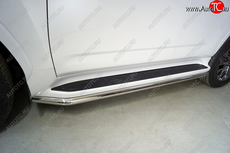 23 999 р. Защита порогов алюминий 50,8 мм, ТСС Тюнинг  Toyota Land Cruiser  J300 (2021-2025) дорестайлинг  с доставкой в г. Кемерово